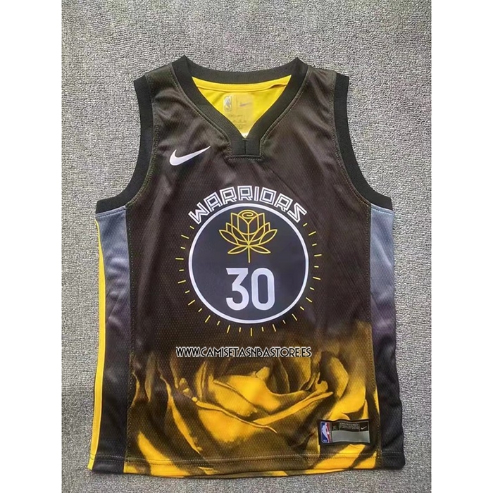 Stephen Curry NO 30 Camiseta Nino Golden State Warriors Ciudad 2022-23 Negro